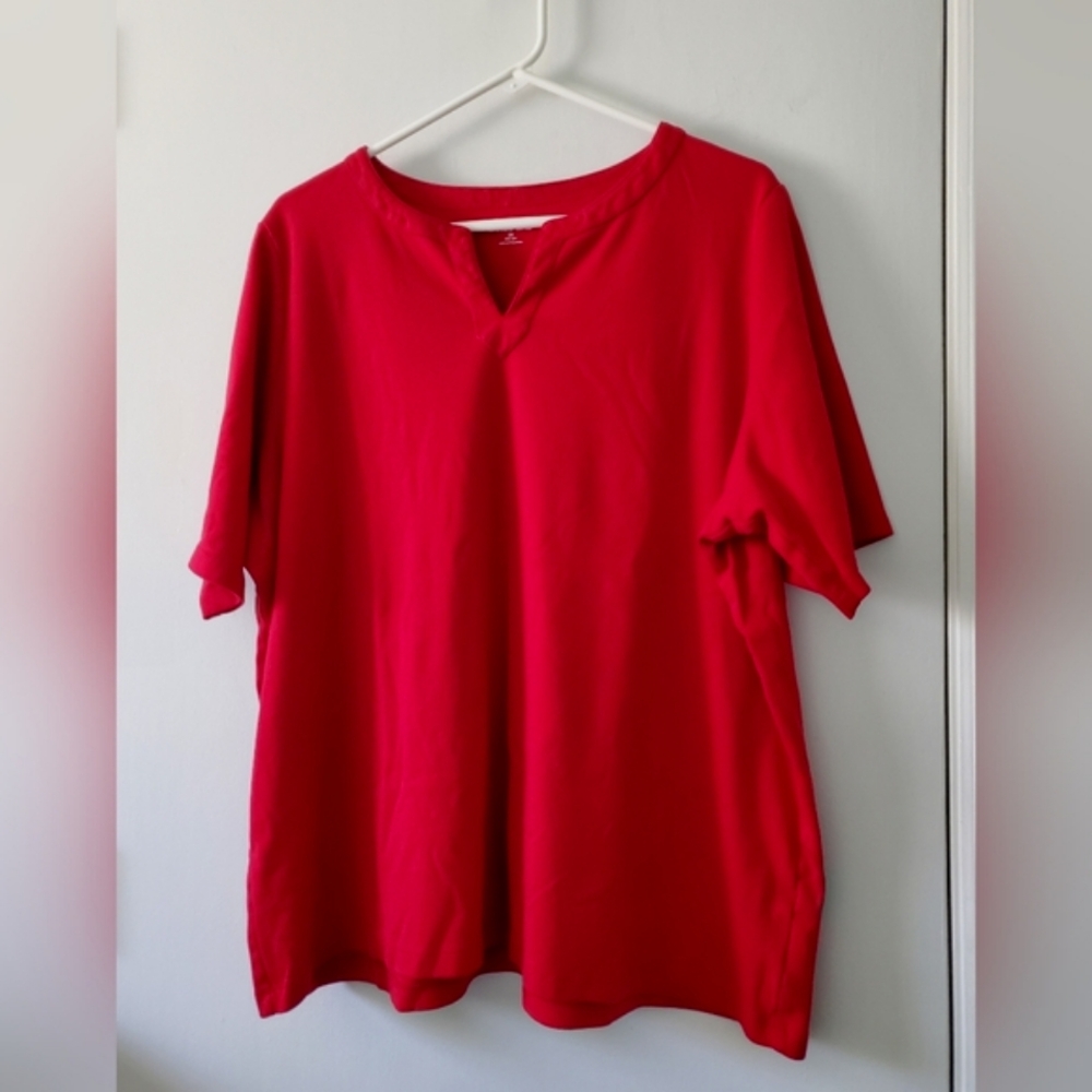 Lands' End Womens Red Short Sleeve Tee Size 2X